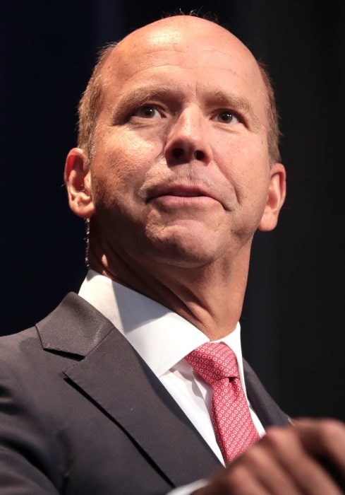 John Delaney as seen while speaking with attendees at the 2019 Iowa Federation of Labor Convention hosted by the AFL-CIO at the Prairie Meadows Hotel in Altoona, Iowa, United States