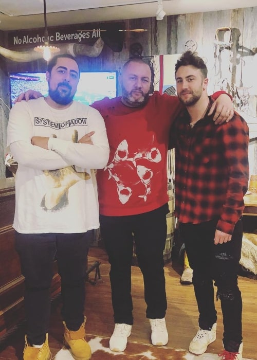 Jordan McGraw as seen while posing for a picture along with Fabian Marasciullo (Center) and Stove aka Nicholas (Left) in Aspen, Pitkin County, Colorado, United States in November 2018