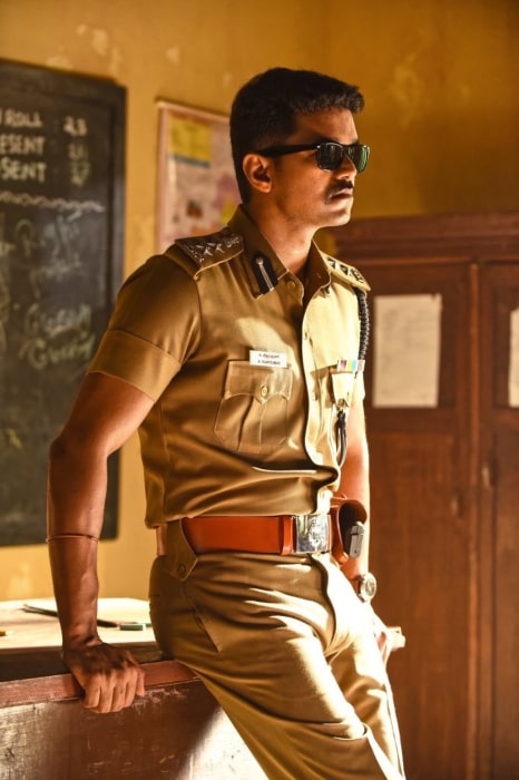 Joseph Vijay as seen in the movie Theri 2016