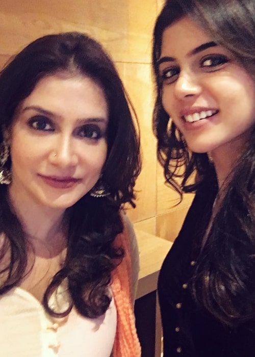 Kalyani Priyadarshan as seen in a selfie with her mother former Indian actress Lissy Lakshmi on the day of her birthday in December 2017