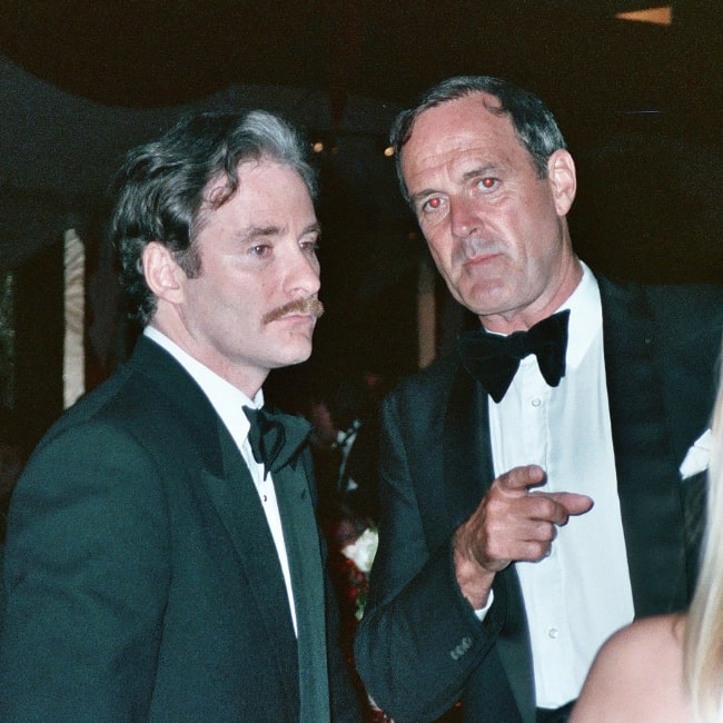 Kevin Kline (Left) as seen along with John Cleese at the Governor's Ball party after the 1989 Academy Awards on March 29, 1989