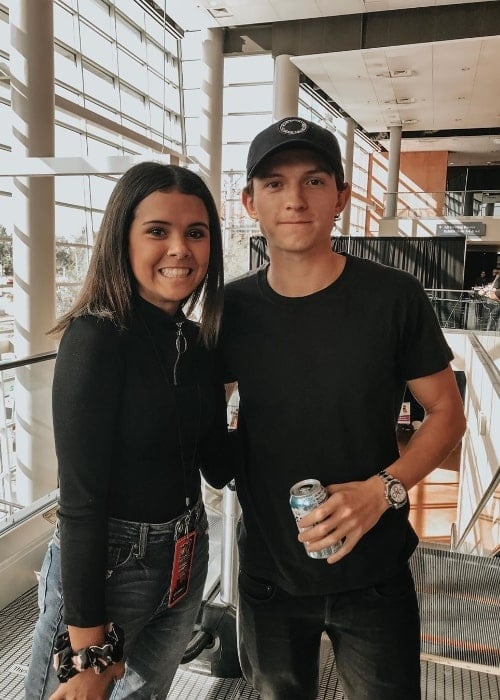 Klailea Bennett as seen while posing for a picture along with Tom Holland in September 2019
