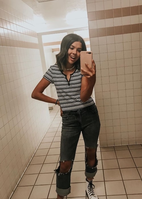 Klailea Bennett as seen while taking a mirror selfie in August 2019