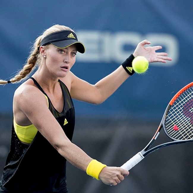 Kristina Mladenovic at Citi Open Tennis as seen in July 2017