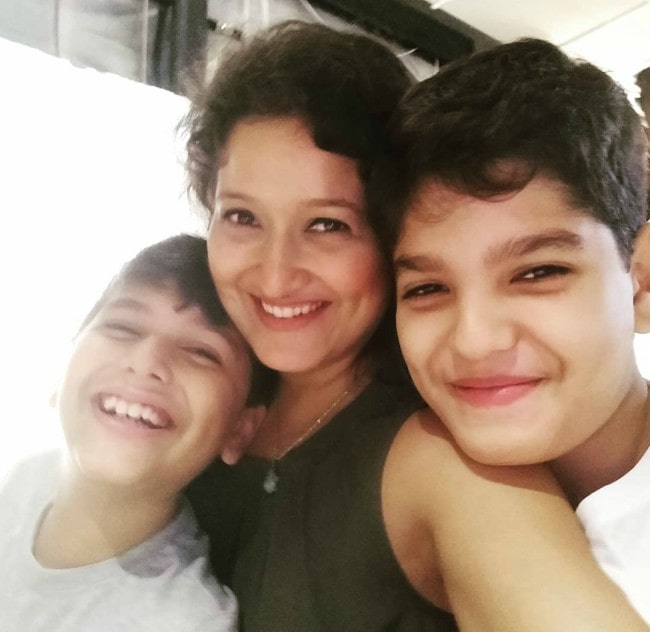 Laila Mehdin with her sons as seen in September 2019