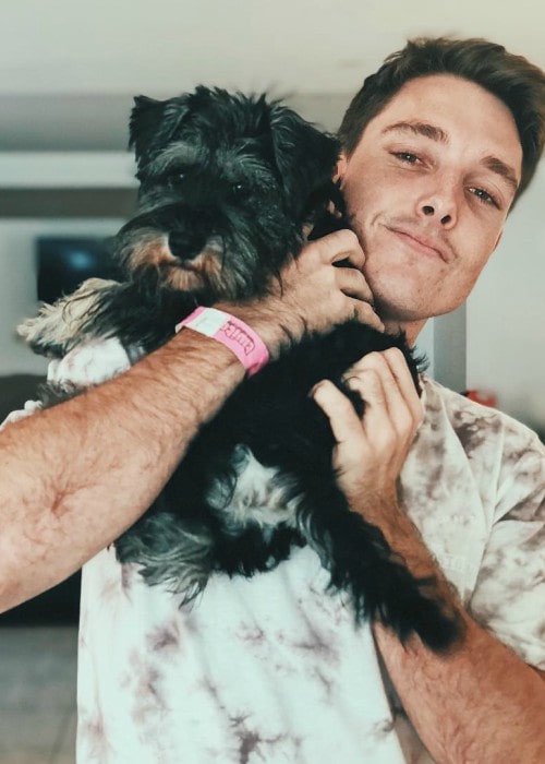 LazarBeam with his dog as seen in April 2018