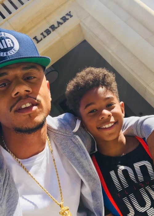 Lil' Fizz as seen while taking a selfie along with his son in September 2018