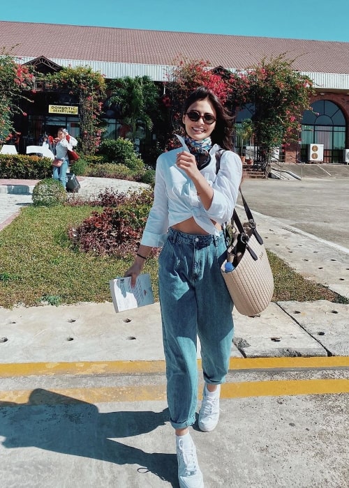 Lovi Poe as seen while smiling in a picture in Laoag City, Ilocos Norte, Philippines in December 2019