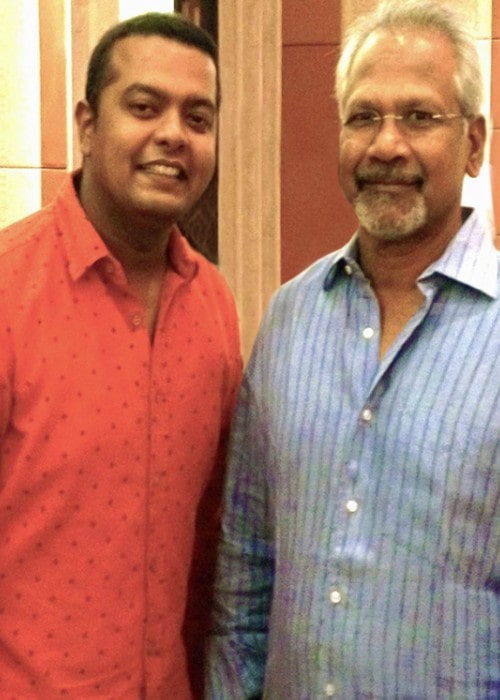 Mani Ratnam (Right) and Prakash Nikki as seen in December 2013