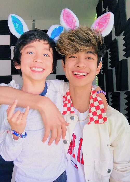 Mateo Moy as seen while smiling for a picture alongside his older brother, Sebastian Moy, in Florida, United States in April 2019