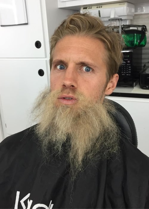 Matt Barr as seen in a picture taken whilst wearing a fake beard in August 2017