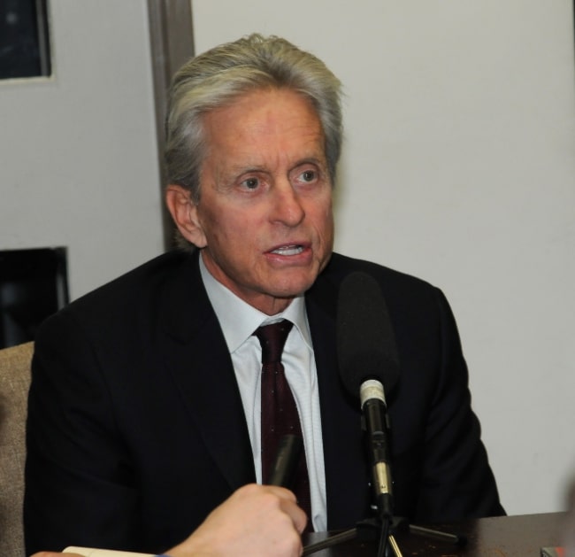 Michael Douglas as seen while speaking with members of the U.S. Department of State's press corps during his visit to the U.S. Department of State in Washington, D.C., in November 2011