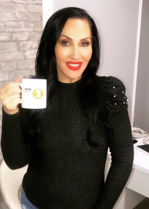 Michelle Visage as seen in a picture taken while holding a BBC Radio cup 2 cup in November 2019