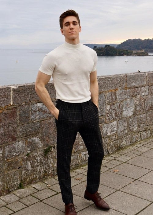 Myles Erlick as seen while posing for the camera in Plymouth, Devon, England, United Kingdom in October 2019