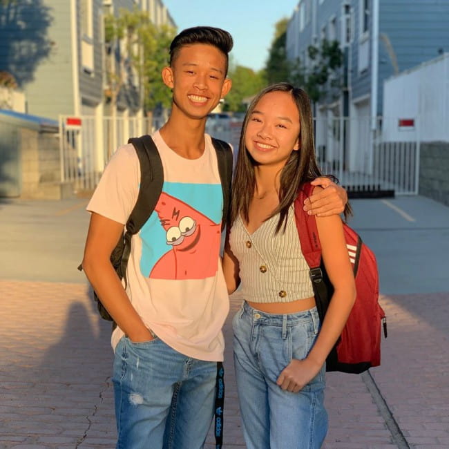 Nicole Laeno with her brother as seen in August 2019