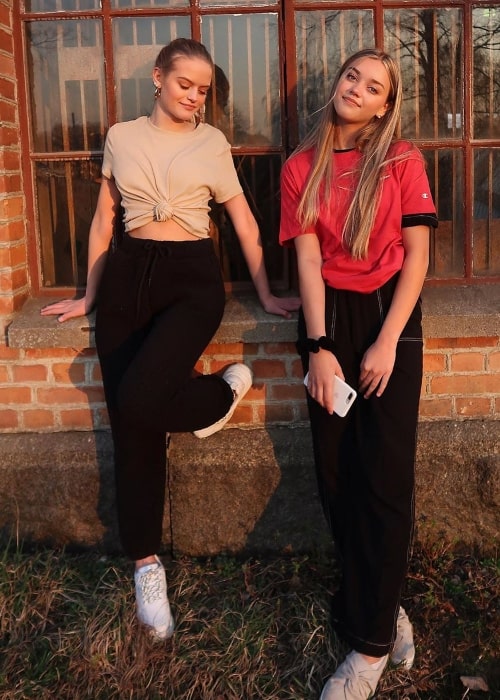 Nina Isanina (Left) as seen while posing for the camera with Isa Isanina in May 2019