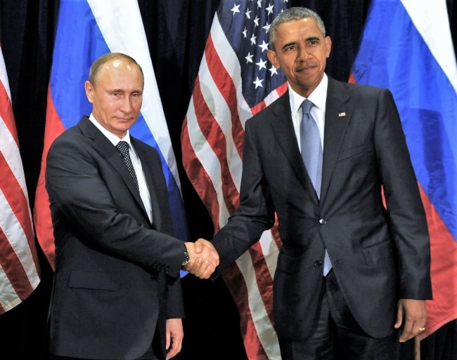 President Vladimir Putin (Left) and the President of the United States of America Barack Obama as they held a bilateral meeting on the sidelines of the UN General Assembly in September 2015