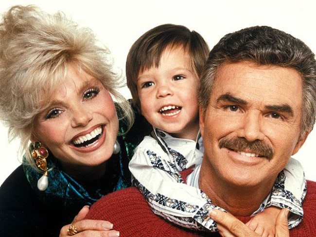 Quinton Anderson Reynolds (Center) childhood image with Burt Reynolds and Loni Anderson