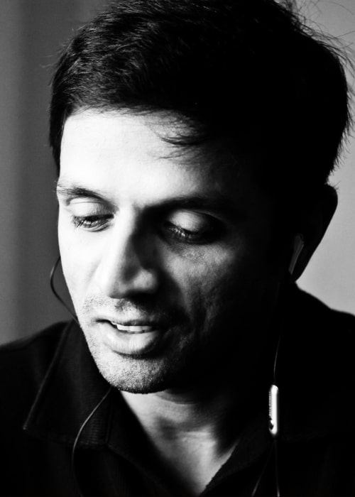 Rahul Dravid as seen in a black and white closeup picture that was taken on September 11, 2010