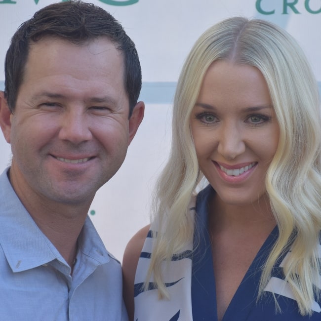 Ricky Ponting and his wife Rianna Ponting as seen in a picture taken on January 17, 2016
