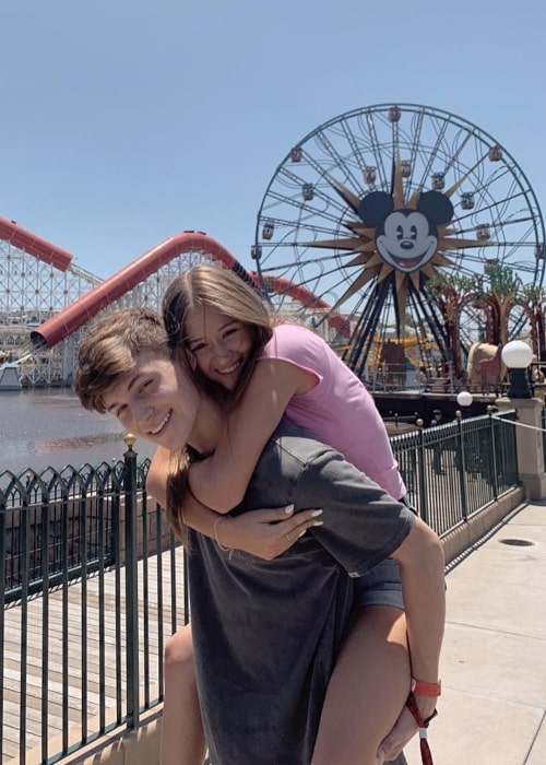 Riley Lewis as seen in a picture with her beau Tayson Madkour at Disneyland, California in July 2019