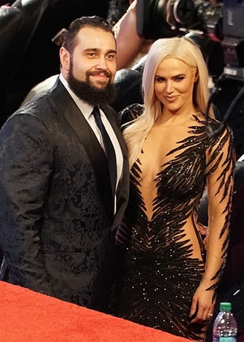 Rusev with his wife Lana as seen in April 2018