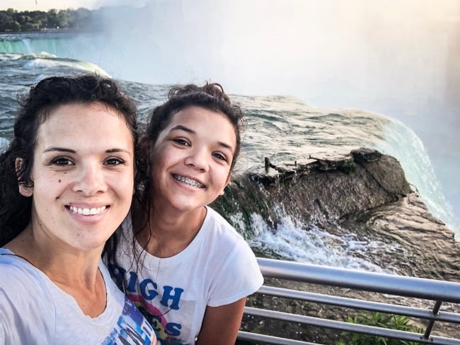 Rykel Bennett as seen while posing for a selfie with her mother at Niagara Falls in Ontario, Canada in September 2019