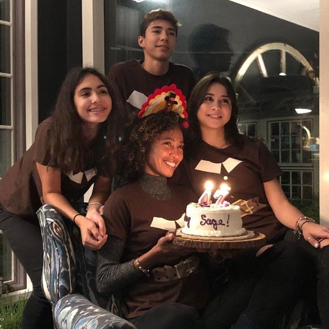 Sage Steele with her children as seen in November 2019