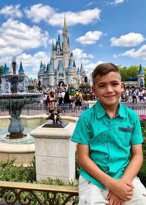 Shae Bennett as seen while posing for a picture at Disneyland in April 2018