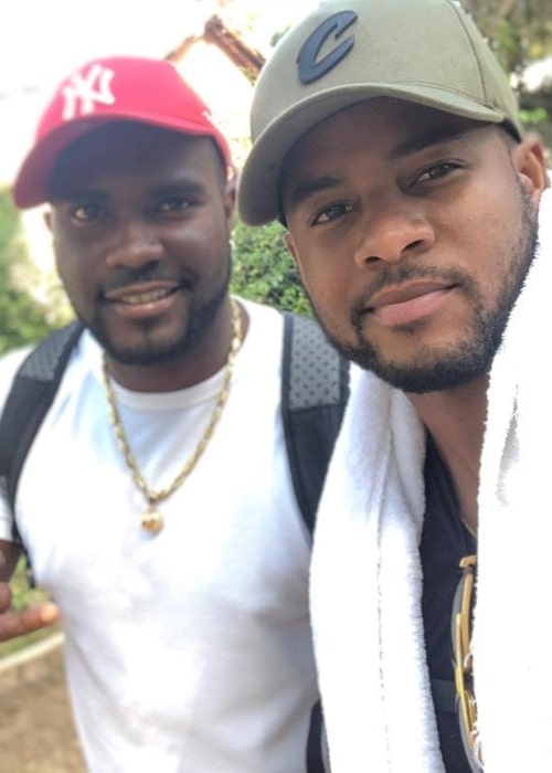 Shai Hope as seen in a selfie taken with cricketer Ashley Nurse in Harare, Zimbabwe in April 2018