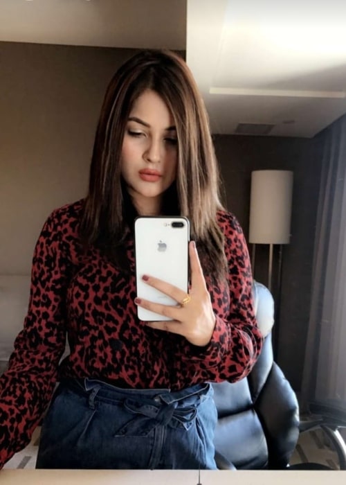 Shehnaz Kaur Gill as seen in a selfie taken in July 2019