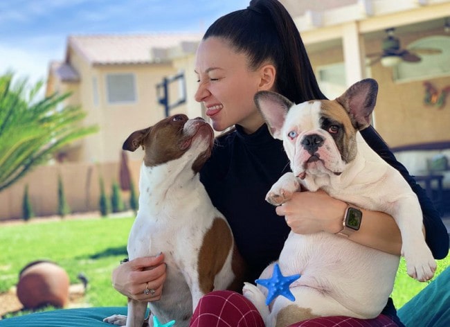 TerraDiASMR with her dogs as seen in May 2019