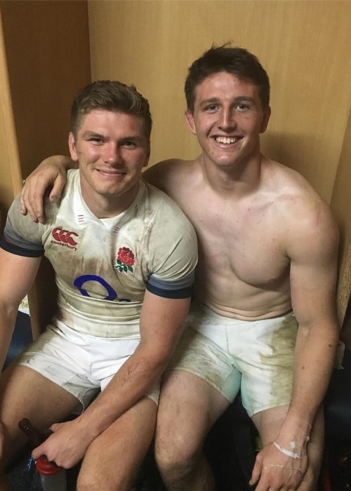 Tom Curry as seen in a picture taken with his teammate Owen Farrell in June 2018