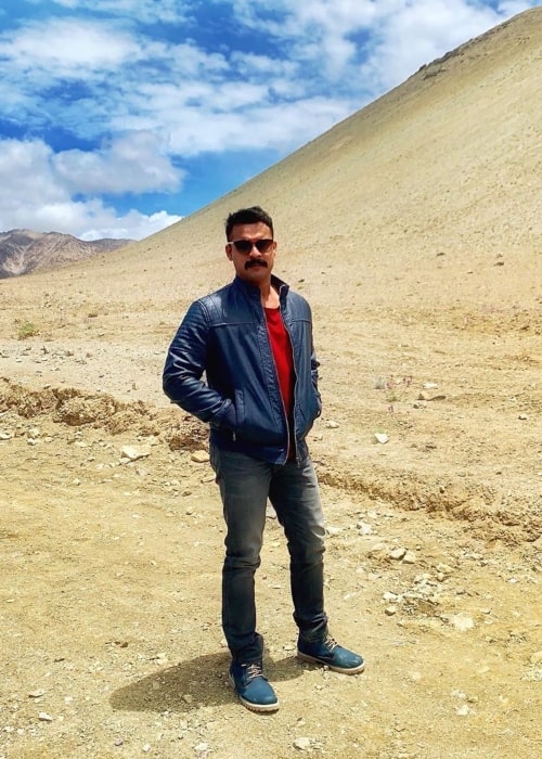 Tovino Thomas as seen in a picture taken at Magnetic Hill in Ladakh in July 2019