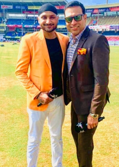 VVS Laxman as seen in a picture with former cricketer Harbajan Singh in October 2019