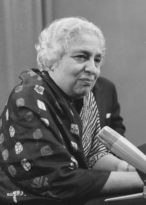 Vijaya Lakshmi Pandit as seen in a picture that was taken on November 10, 1956, during four-day visit to the Netherlands