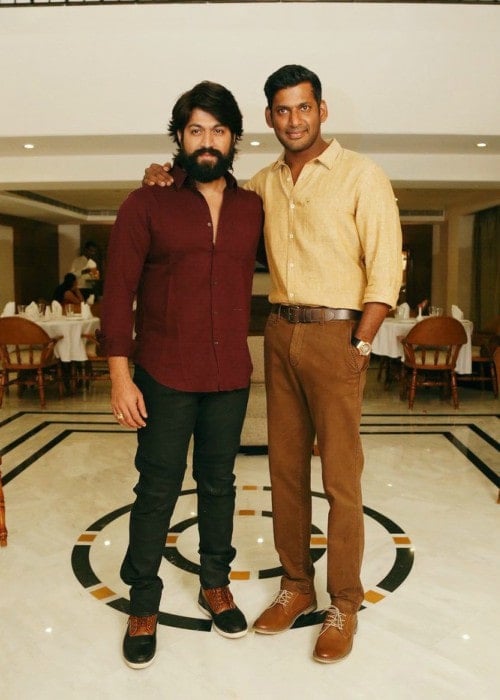 Vishal Krishna Reddy (Right) and Yash as seen in January 2019