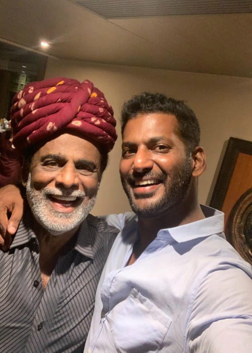 Vishal Krishna Reddy (Right) with his father as seen in June 2019