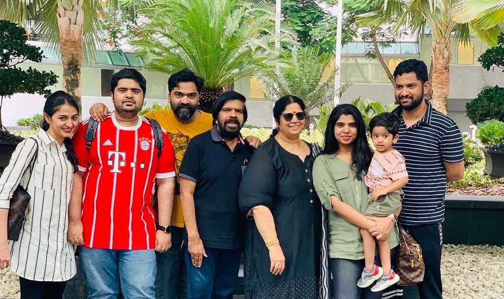 Actor Silambararsan along with his family memebers as seen in Bangkok, Thailand 2019