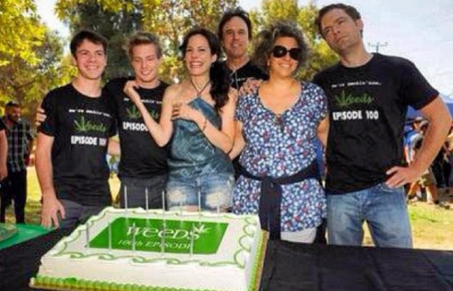 Alexander Gould as seen in a picture alongside his 'Weeds' family in July 2012