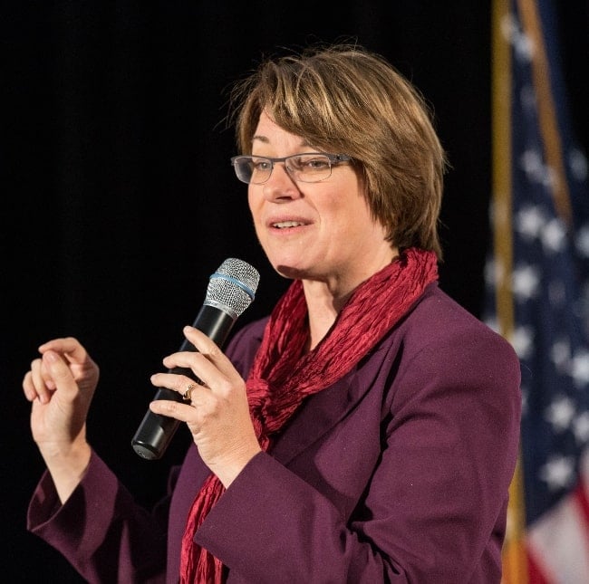 Amy Klobuchar as seen while speaking in Minneapolis at a Hillary for MN rally at Plaza Verde in October 2016