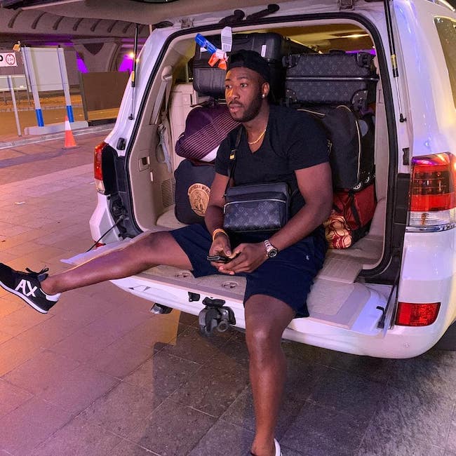 Andre Russell at V Hotel Dubai, Curio Collection by Hilton in November 2019