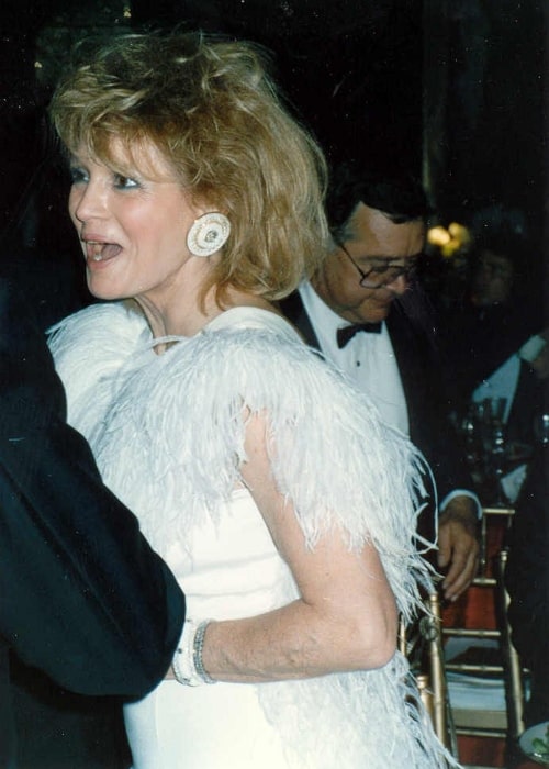 Angie Dickinson as seen in a picture taken at the Governor's Ball party after the 1989 Academy Awards, on March 29, 1989