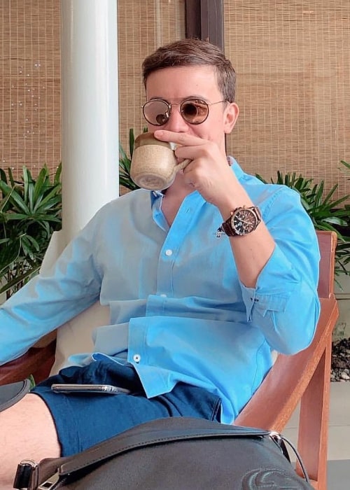 Arjo Atayde as seen while enjoying his coffee in April 2019