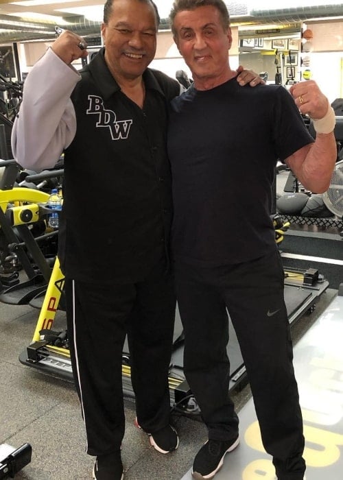 Billy Dee Williams as seen in a picture with actor Sylvester Stallone taken at the gym in February 2019