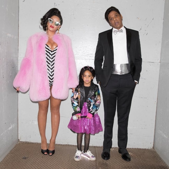 Blue Ivy Carter as seen while posing for the camera along with her parents in November 2016