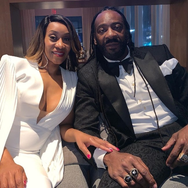 Booker T with his wife as seen in April 2019