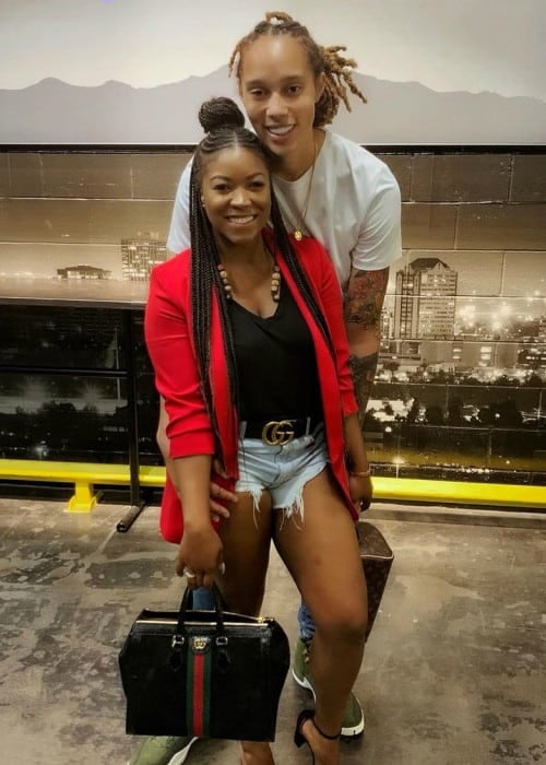 Brittney Griner with her wife as seen in September 2019