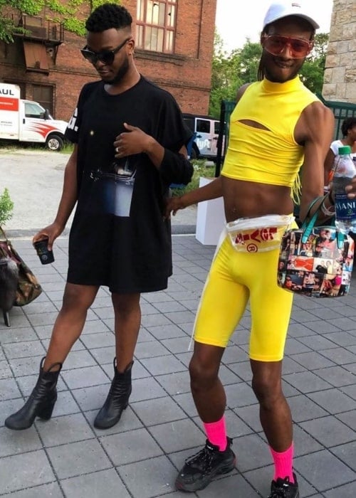 Cakes da Killa (Left) as seen in a picture along with Mister Wallace in South Side, Chicago, United States in July 2019