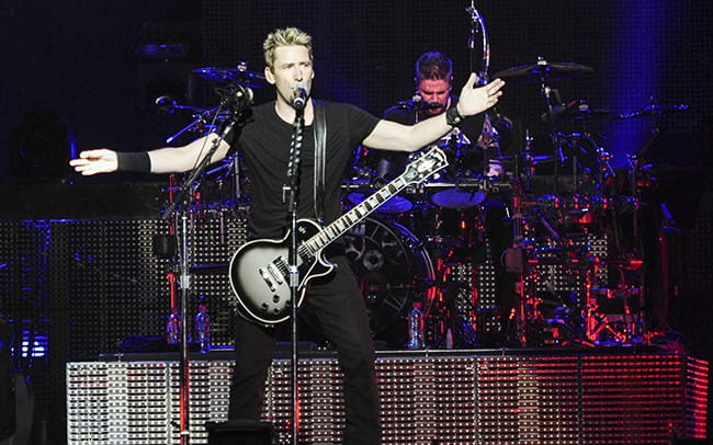 Chad Kroeger during a performance at Perth Arena in November 2012